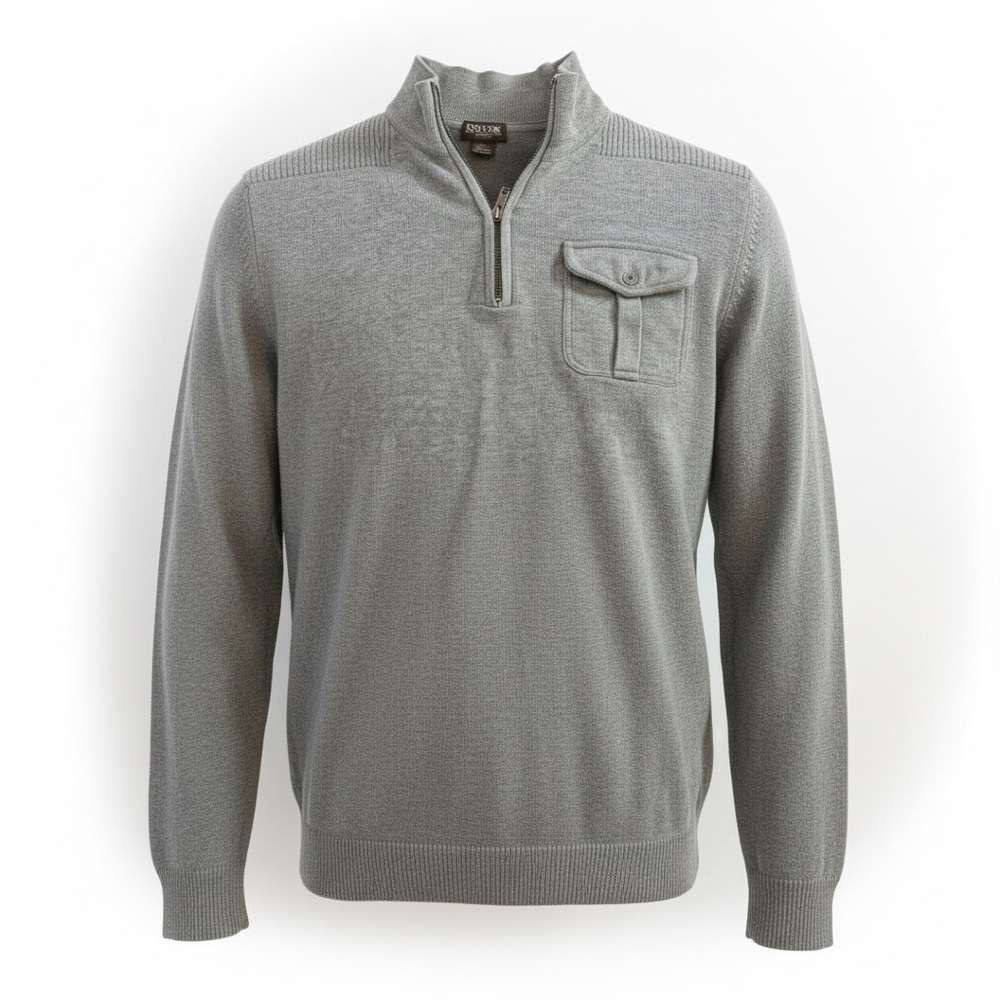 Michael Michael Kors Gray Quarter Zip Sweater Pullover Men’s L Cotton